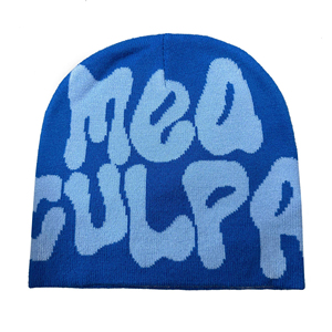 Gorro de Punto con Patrón de Estrellas Negras, Unisex, Gorro de Invierno Informal con Estampado Geométrico, Gorro de Esquí Ajustado, 100% Acrílico, Material Jersey - Product Image 6