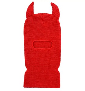 Pasamontañas con Cuernos de Diablo, Unisex, Tejido, Máscara Facial para Disfraces de Fiesta, Adulto, 56-58CM - Product Image 3