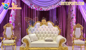 ชุดโซฟาไม้สักงานแต่งงานสไตล์โมเดิร์นสุดหรู สำหรับเวทีงานเลี้ยง  แกะสลักด้วยมือโดยดีไซเนอร์ - Product Image 6