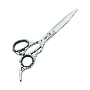 Ciseaux de barbier professionnels élégants de 18,4 cm - Acier à haute teneur en carbone, lame tranchante, pour droitiers, manche moyen, coiffure - Product Image 4