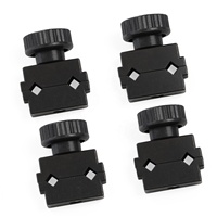 HTL 4PCS Serre-tube robuste à double trou avec vis moletée et bouton rotatif, support de fixation réglable pour tuyau hydraulique et conduite de carburant