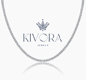 KIVORA Moissanite Tennis Necklace Round Brilliant Cut 925 Silver <b>Box</b> Chain Unisex Luxury Jewelry IGI Certified Gift for <b>Wedding</b> - Product Image 1