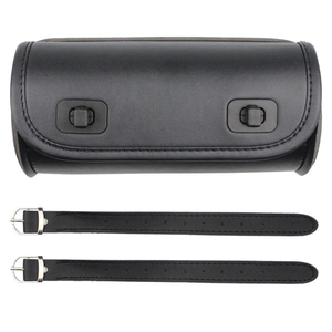 Sacoche de moto en cuir PU noir, sacoche à outils pour fourche avant, pour Harley Chopper Bobber - Product Image 1