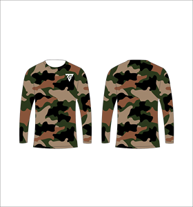 เสื้อยืดแขนยาวลายพรางสีน้ำตาลเข้มสำหรับผู้ชาย ลายพิมพ์แบบนามธรรม คอกลม สวมใส่สบายๆ สไตล์สตรีทแวร์ เหมาะสำหรับออกกำลังกาย - Product Image 6