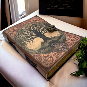 Vintage Tree Life <b>Leather</b> Journal Notebook 5 X 7 Inches A5 Size Spiral Style Organizer Custom Logo Paper Cover <b>Diary</b> Deckle edge - Product Image 3