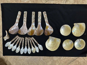 ถาดเปลือกหอยมุกทรงรีขอบทอง งานฝีมือธรรมชาติ ของตกแต่งบ้าน - Product Image 2