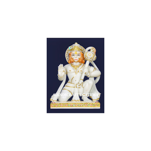 Seigneur Hanuman Ji Statue en marbre blanc fabricant et exportateur d'artisanat indien de marbre Makrana pur pour Hanuman Pujan Decor - Product Image 1