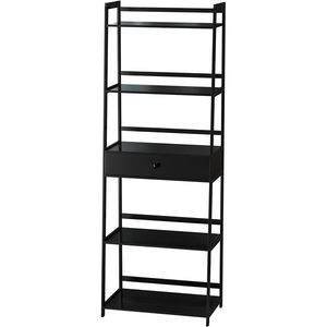 "Modern 5-Tier Black <b>Bookcase</b> with <b>Open</b> Shelves for Bedroom Living Room Office" - Product Image 1