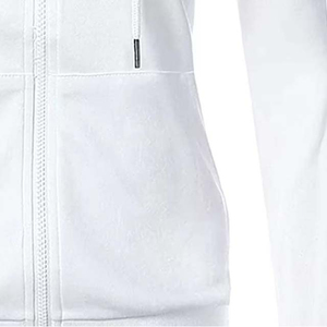 Sweat-shirts à capuche pour femmes, blancs, à manches longues, faible MOQ, en molleton de coton respirant, zippés, décontractés, unis, tricotés, pour femme - Product Image 4