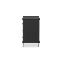 Tables de chevet modernes en bois d'acajou de haute qualité avec 3 tiroirs et couleur noire pour appartement et villa