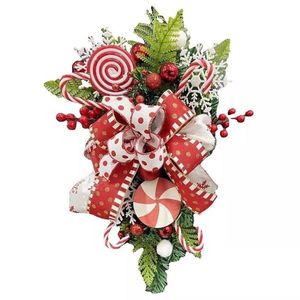 Guirlandes de Noël en forme de couronne de bonbons pour la décoration de la maison, à suspendre au mur, décoration de porte d'entrée, ornement de Noël - Product Image 1