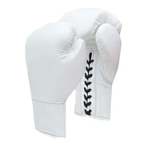 Gants d'entraînement de boxe blancs en cuir PU, fermeture auto-agrippante, sangle de poignet réglable, doigts entièrement couverts, pour adultes, unisexe, pour débutants - Product Image 3