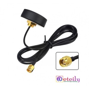 Antenne Puck GSM compacte à visser avec câble RG174 (3 m) + connecteur SMA mâle (46 mm) pour montage sur toit/arc de câblage - Product Image 1