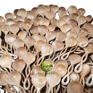 Mini-cuillère en bois avec manche incurvé doux pour une utilisation décorative, des projets d'artisanat et un style intérieur naturel - Product Image 3