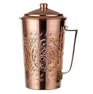 Premium-Grade Copper Water Pitcher Pure Copper <b>Jug</b> Handmade <b>Drinking</b> Container Tableware - Product Image 2