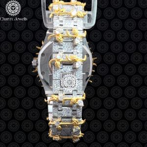Charm Jewells Luxury Stainless Steel Watch 42mm Round Dial Sapphire Crystal Quartz Movement <b>Chronograph</b> Unisex Fashion Design - Product Image 3