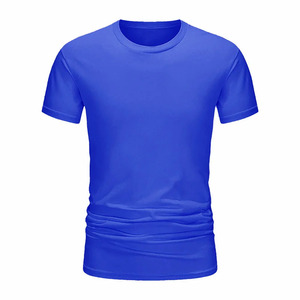 เสื้อยืดผู้ชายทรงเข้ารูป สีกรมท่า ผ้าฝ้าย แขนสั้น คอกลม ลำลอง ผ้าเจอร์ซีย์ถัก - Product Image 5