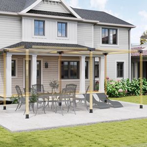 Kit Pergola in Metallo da 12 Pezzi per Gazebo da Giardino con Staffe Angolari a 3 e 4 Vie per Legname da 4x4 Pollici (Misura Reale 3,6x3,6 Pollici) - Product Image 2