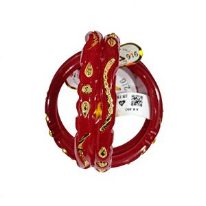 22K Solid Gold <b>Red</b> Pola Bangle <b>Bracelets</b> Women Vintage Traditional Bengali Bridal Wedding Jewelry LISA JEWELLERS - Product Image 1