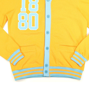 Cardigan personnalisé pour femme, col rond, manches longues, style preppy, motif floral, logo lettre sur le devant, poches, en polyester tricoté, pour l'hiver - Product Image 5