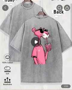 เสื้อยืดแขนสั้นทรงหลวมสไตล์วินเทจย้อนยุค ยี่ห้อแฟชั่น ทำจากผ้าฝ้ายแท้ ซักน้ำได้ ระบายอากาศดี เหมาะสำหรับฤดูร้อน ย้อมสีด้วยเทคนิคแว็กซ์ - Product Image 4