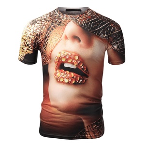 Camiseta de sublimación para hombre de buena calidad con logotipo personalizado para exteriores, camiseta delgada y cómoda con cuello redondo y hombros caídos, superventas - Product Image 1