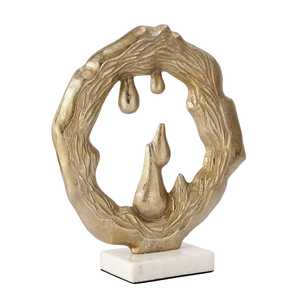 Nueva Escultura Decorativa de Aluminio Dorado para el Hogar, Figura Artística Hecha a Mano, Ecológica y Moderna para Decoración de Mesa de Salón - Product Image 1