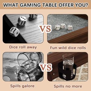 63\" X 40\" <b>Solid</b> <b>Wood</b> Dining <b>Table</b> with Non-Slip Placemats Removable <b>Table</b> <b>Top</b> for 4-6 Players for Board & Gaming - Product Image 4