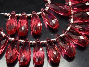 Cuentas de Cuarzo Rosa Rubelita en Forma de Lágrima de Cristal Hidrofílico, 20x8mm, Facetadas, Piedra Suelta Certificada para Joyería DIY, Venta al por Mayor - Product Image 4