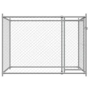 Jaula para Perros de Acero Galvanizado Gris Resistente de 6.6x6.6x4.9 pies - Product Image 4