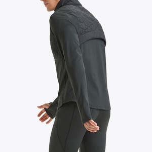 Men's Black <b>Quilted</b> <b>Jacket</b> With Geometric <b>Pattern</b> Stand Collar Zipper Closure Windproof Casual Outerwear Autumn Wear - Product Image 3
