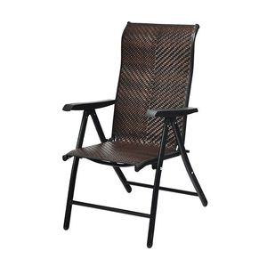 Sedia da Campeggio Pieghevole Portatile con Braccioli, Sedia da Giardino in Rattan - Product Image 1