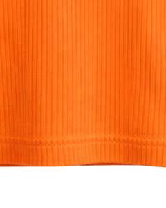 Débardeur court côtelé orange personnalisé à col montant sans manches pour femme, coupe ajustée, extensible, décontracté, mode estivale, basique - Product Image 4