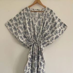 Pretty Comfortable For Cozy Nights Bulk Cotton <b>Kaftan</b> for Daily Use Best for Summer Cotton Hand Block Printed Long <b>Kaftan</b> Dress - Product Image 1