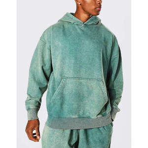 Custom Unisex Acid Wash Stone Wash Hoodie 100% Cotton Oversized Screen Print OEM Wholesale - Product Image 1