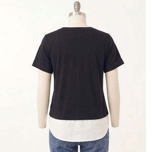 Women's Black White Maternity T-Shirt Round Neck Loose Fit Summer Lightweight Maternity <b>Tee</b> Shirt Ladies - Product Image 4