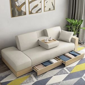 A premium luxury multifunctional <b>wood</b> <b>frame</b> <b>sofa</b> and practical hidden storage solution for contemporary apartments. - Product Image 1