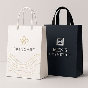 Sac en papier cosmétique imprimé sur mesure, sac cadeau de luxe avec poignées en ruban, fabriqué au Vietnam - Product Image 6
