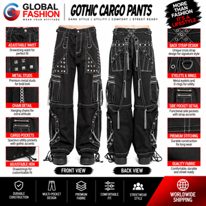 Pantalon Streetwear Gothique Homme 2026 Unisexe Coupe Ample Multiples Poches Style Sombre Personnalisable - Product Image 5