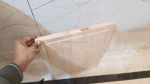 เขียงไม้เมเปิลขัดเงาขนาดใหญ่ หนา 3 ซม. ทำด้วยมือ พร้อมฐานกันลื่น ร่องระบายน้ำ และหูจับ - Product Image 5