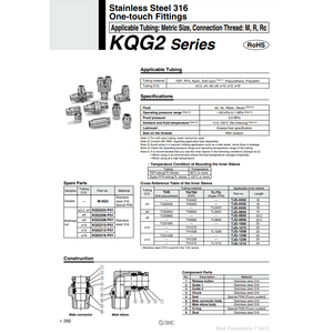 นิวเมติก SMC ฟิตติ้งแบบ one-touch KQG2T12-02S ชิ้นส่วนนิวเมติก - Product Image 2