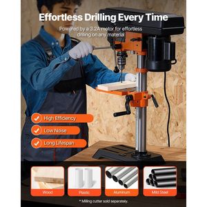 Trapano a Colonna da Banco Regolabile a 5 Velocità, 3.2 Amp, Telaio in Ghisa da 10 Pollici con 650/1050/1800/2350/3100 Giri/min - Product Image 2