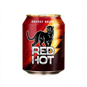 Bebida Energética Personalizable Red Hot 250ml con Taurina, Vitaminas, Ginseng, Cafeína, Carbonatada, Sabor Original, 24 Meses de Caducidad, de Vietnam - Product Image 1