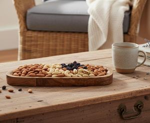 Plateau de service sectionnel à motifs d'olives en bois de manguier, 3 compartiments, design méditerranéen peint à la main - Product Image 3