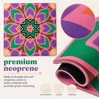 Tapis de Mahjong Américain Personnalisé en Gros, Motif Floral Géométrique Rétro, 33x33, Néoprène Premium Antidérapant, Ensemble Cadeau OEM ODM