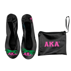 Black Green and Pink Foldable Ballet Flats with Storage Case Portable <b>Slip</b> On Travel Shoes Lightweight <b>Women</b> Footwear - Product Image 1