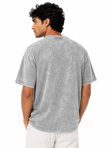 Men's Vintage Oversized <b>Tie</b>-Dye Cotton Woven T-Shirt Short Sleeve O-Neck Casual Jersey Style with Pattern Fit Regular - Product Image 2
