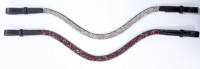 Frontal en cuir fin interchangeable avec incrustation de cristaux de roche étincelants et fixation auto-agrippante pour un changement facile de la bride
