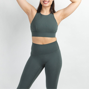 Ensemble de yoga pour femmes, vêtements de sport, leggings de fitness, soutien-gorge de sport, survêtement, tenue de yoga active, SpandexNylon, séchage rapide - Product Image 5