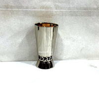 Coupe Kiddush de Luxe Personnalisable Moderne avec Texte Juif, Verre à Vin Fait Main 240/300ml, Gobelet en Laiton, OEM/ODM Disponible